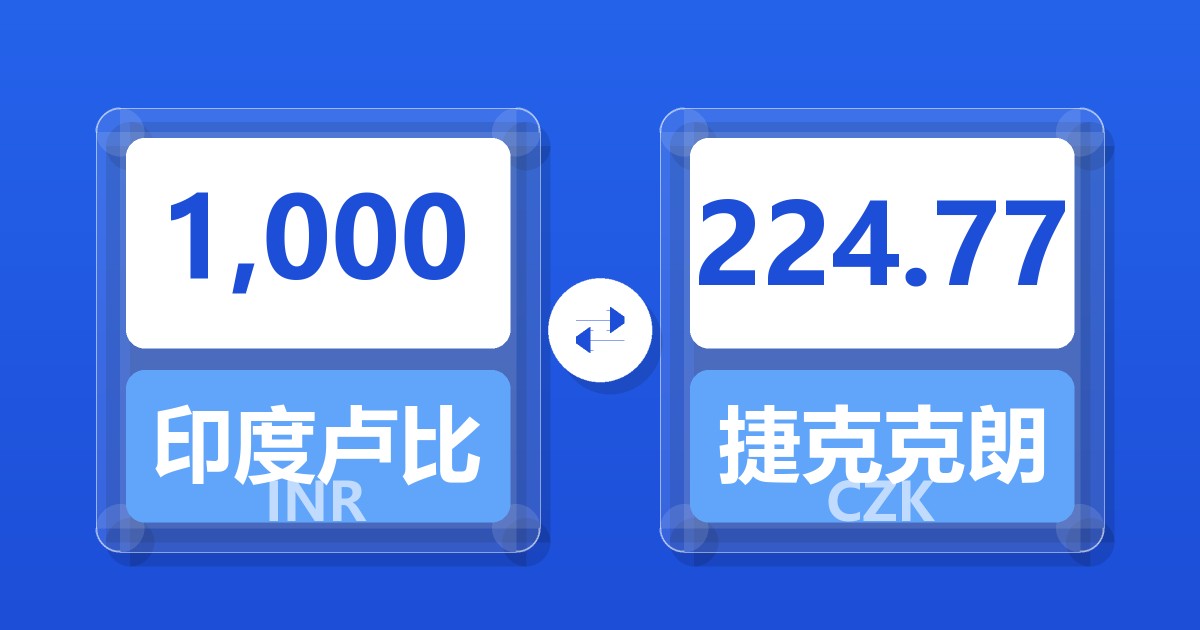 1,000印度卢比兑捷克克朗