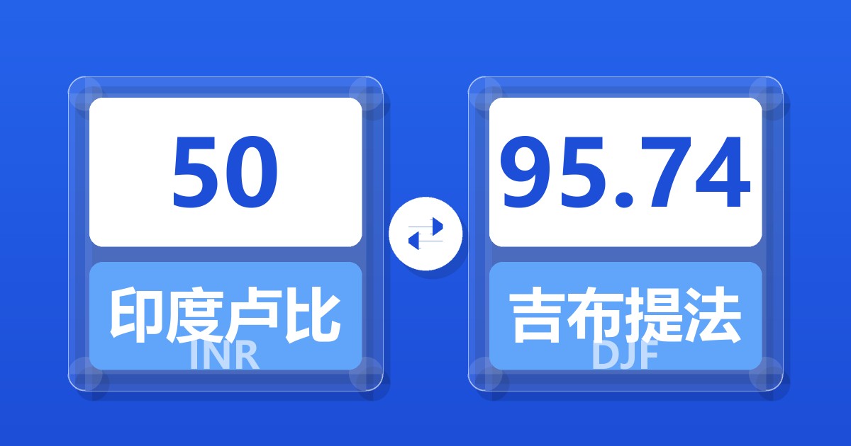 50印度卢比兑吉布提法郎