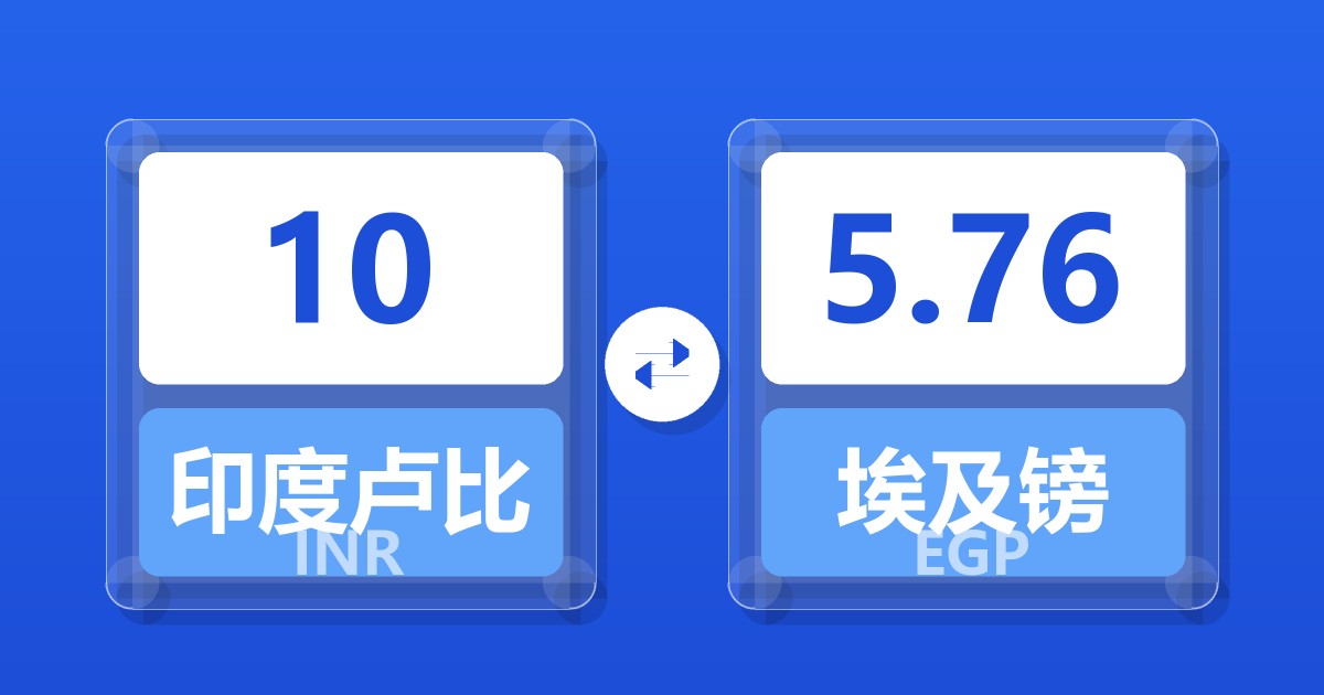 10印度卢比兑埃及镑