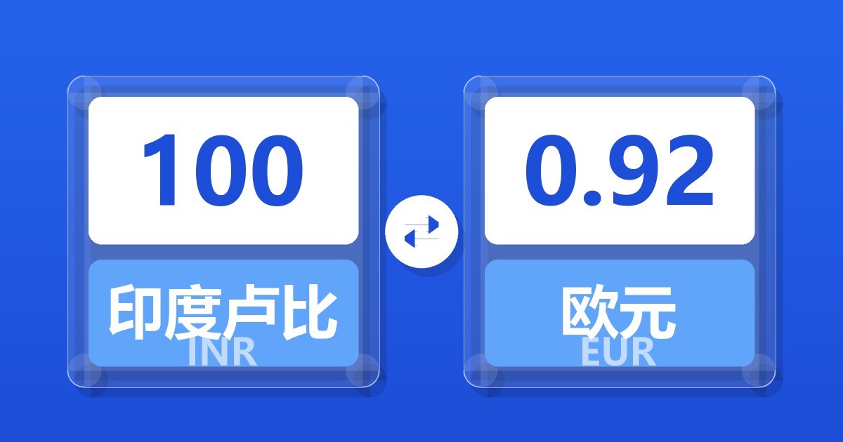 100印度卢比兑欧元