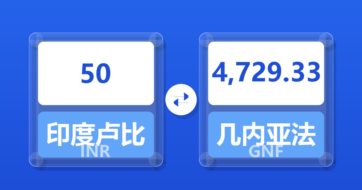 50印度卢比兑几内亚法郎