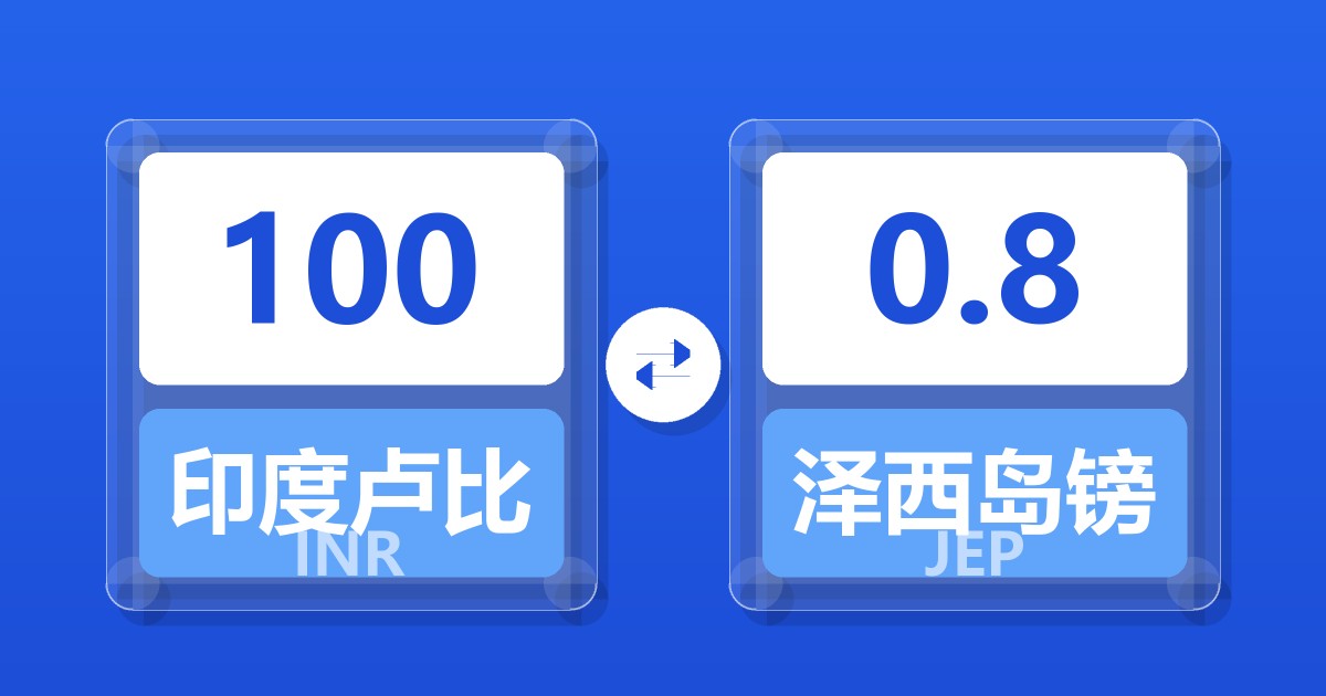 100印度卢比兑泽西岛镑