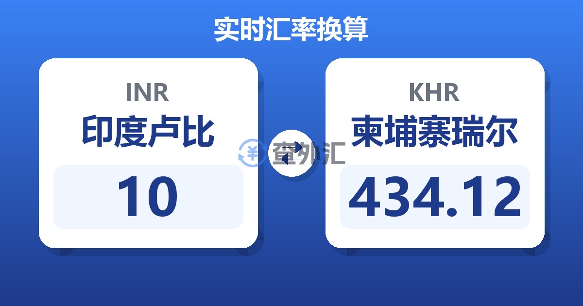 10印度卢比兑柬埔寨瑞尔