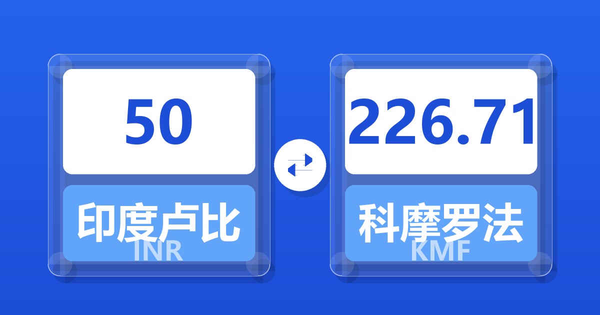 50印度卢比兑科摩罗法郎