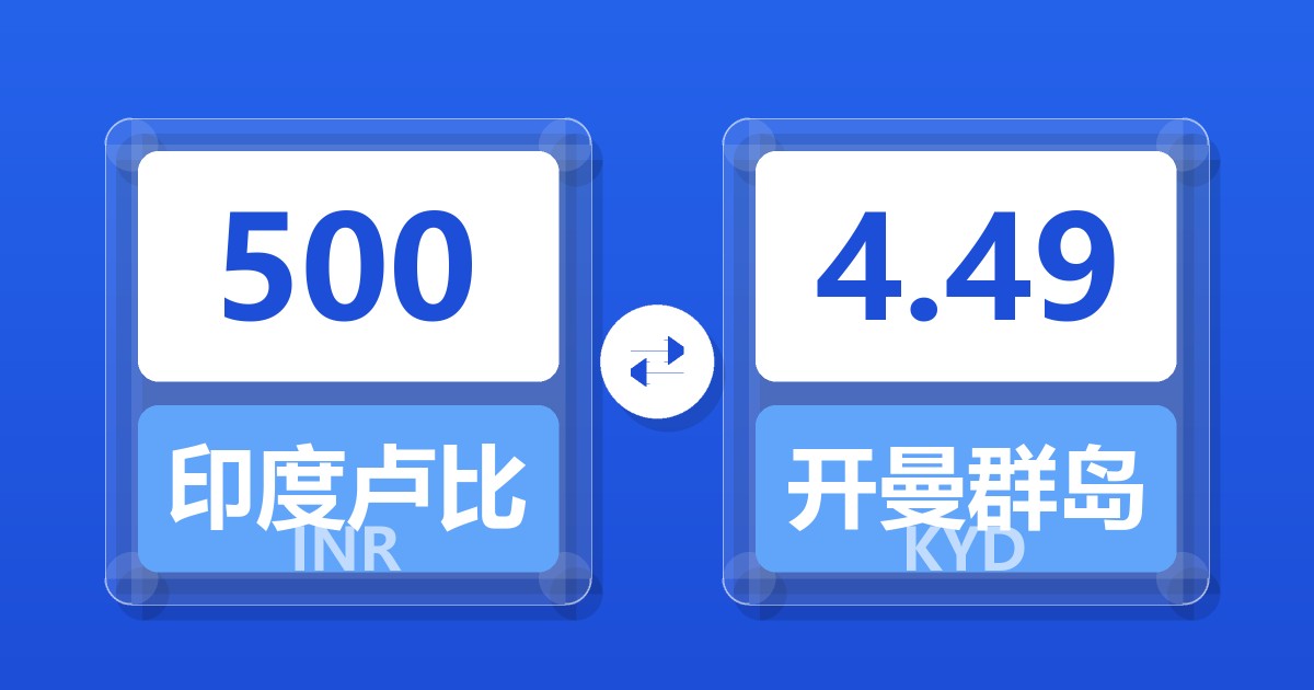 500印度卢比兑开曼群岛元