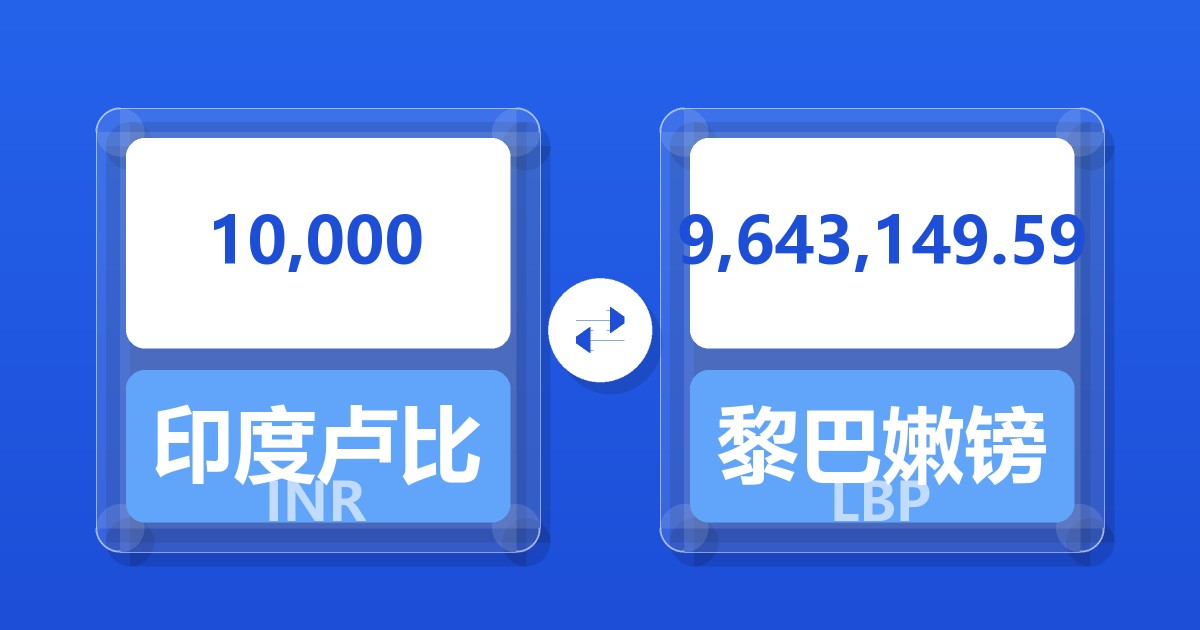 10,000印度卢比兑黎巴嫩镑