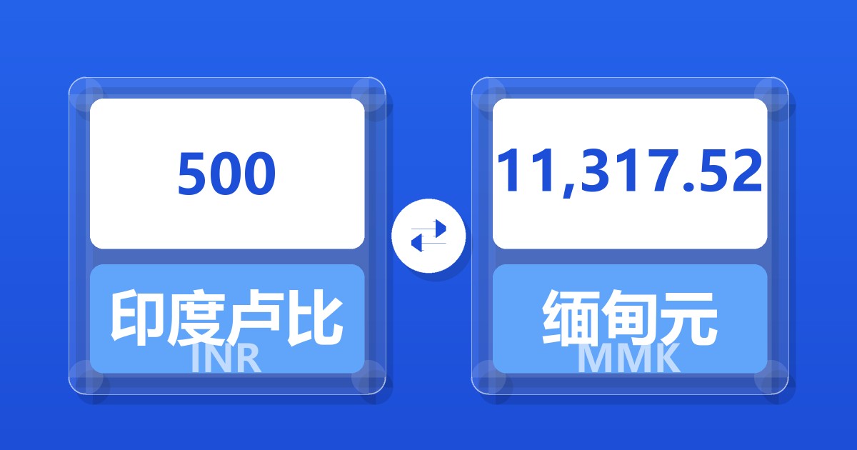 500印度卢比兑缅甸元