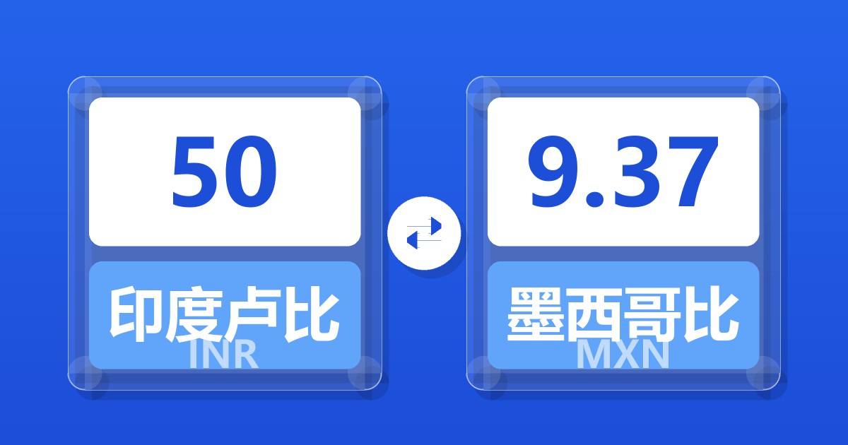 50印度卢比兑墨西哥比索