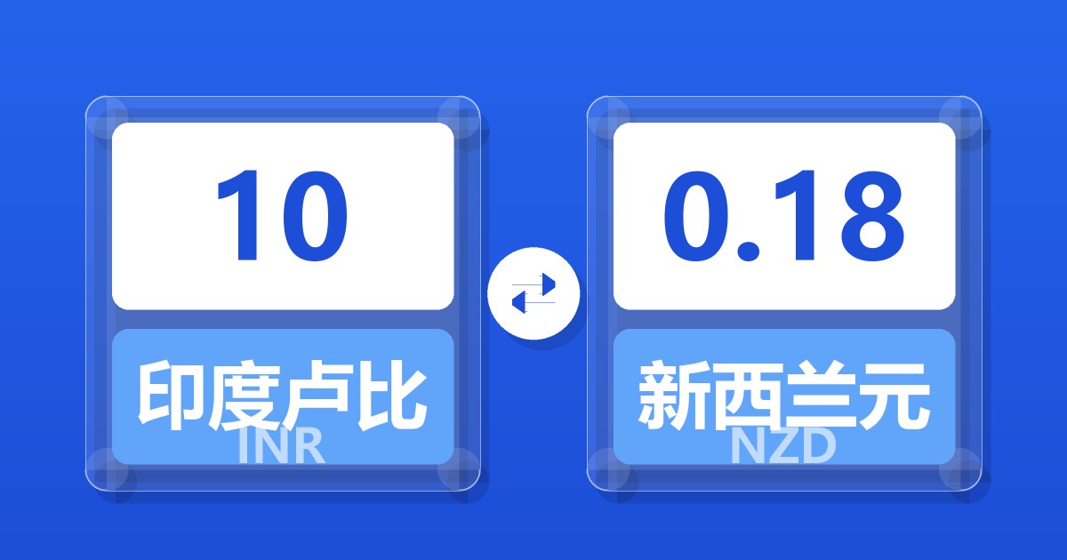 10印度卢比兑新西兰元