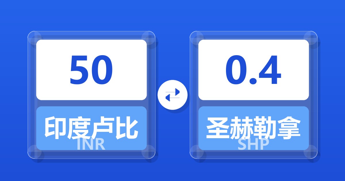 50印度卢比兑圣赫勒拿镑