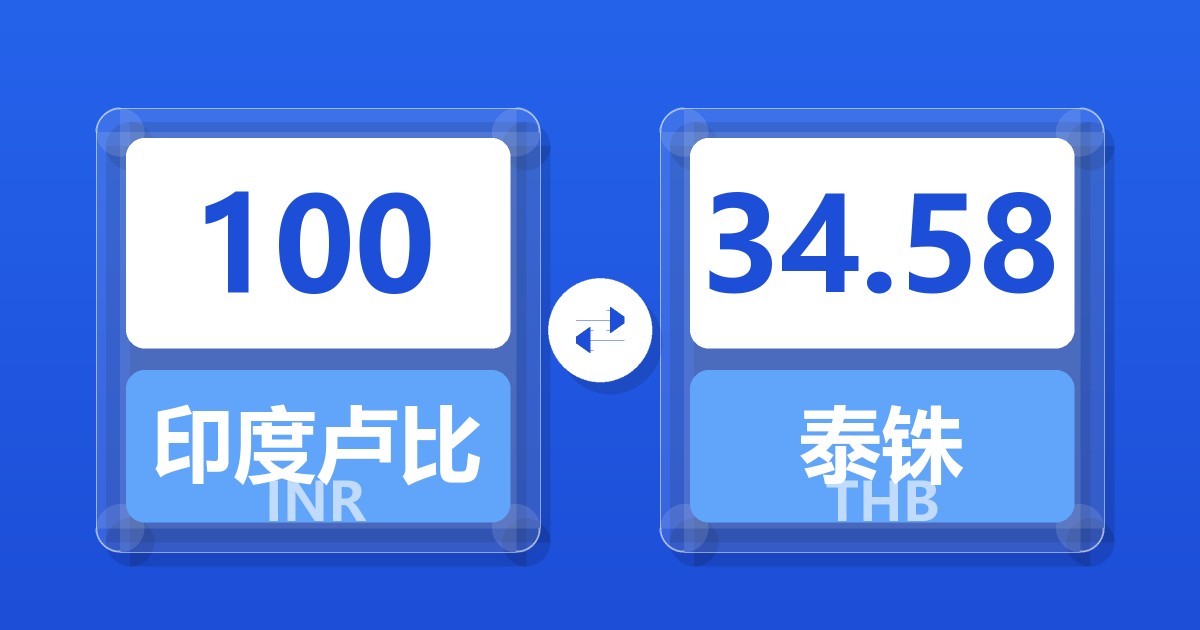 100印度卢比兑泰铢