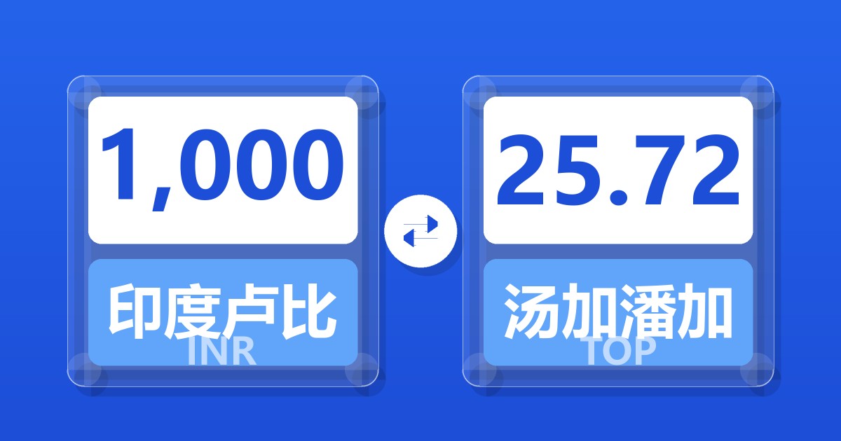 1,000印度卢比兑汤加潘加