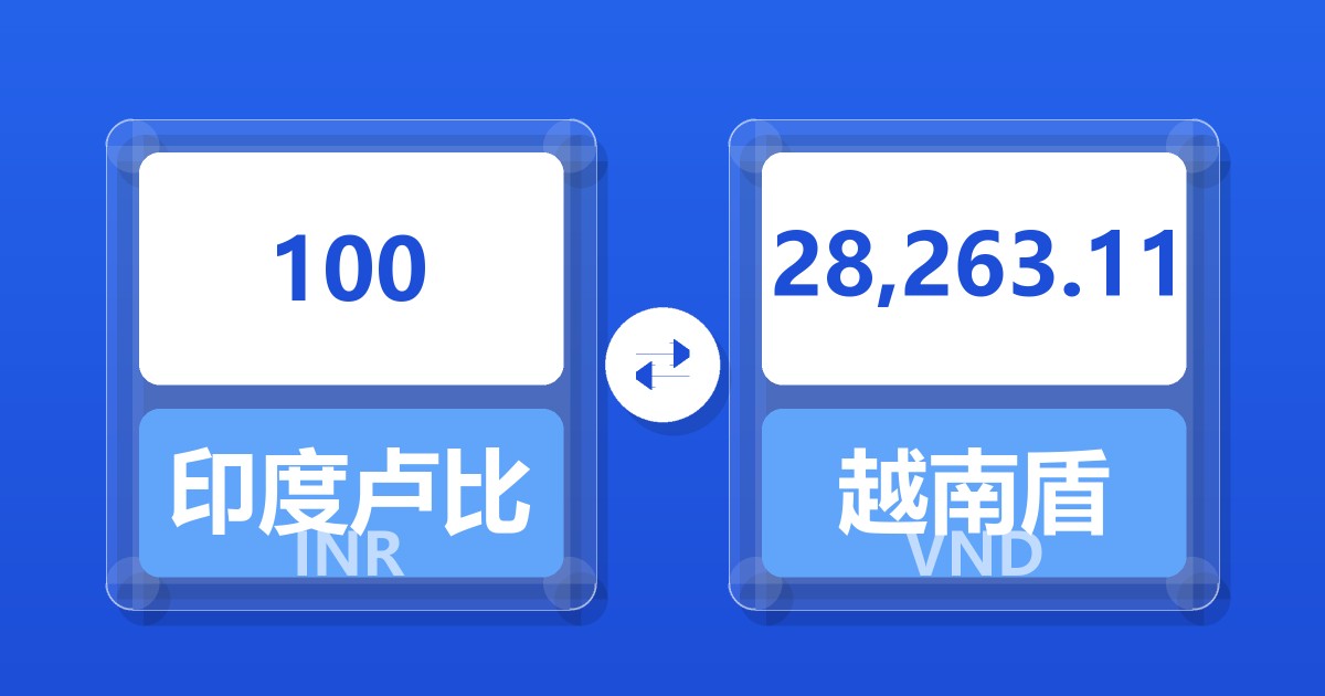 100印度卢比兑越南盾