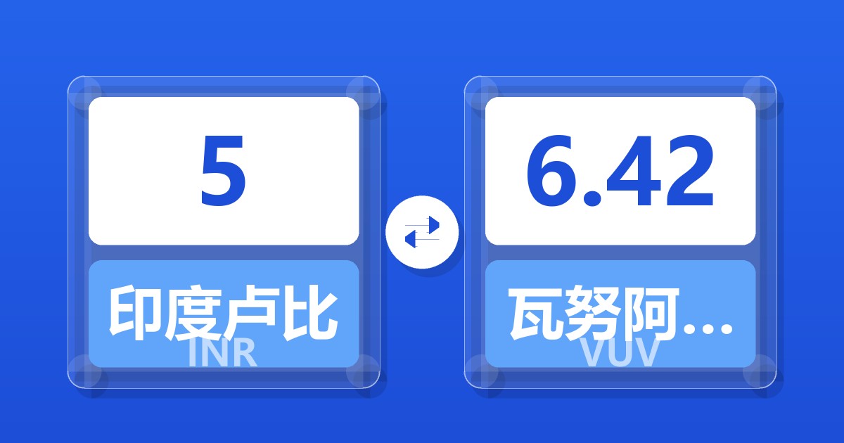 5印度卢比兑瓦努阿图瓦图