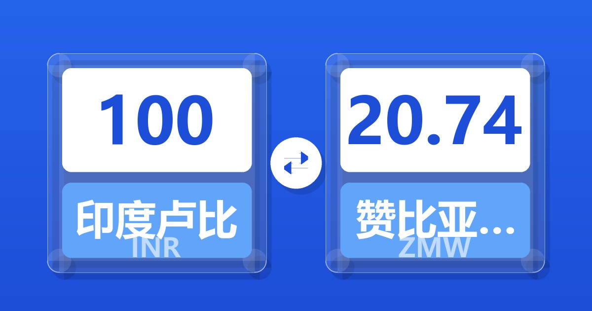 100印度卢比兑赞比亚克瓦查