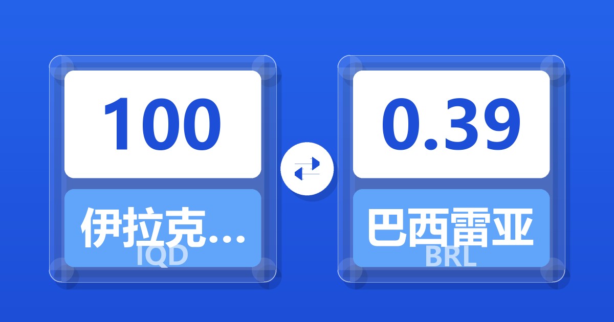 100伊拉克第纳尔兑巴西雷亚尔