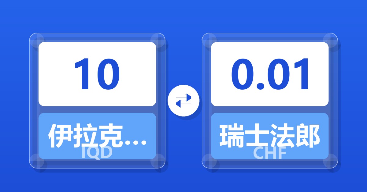 10伊拉克第纳尔兑瑞士法郎
