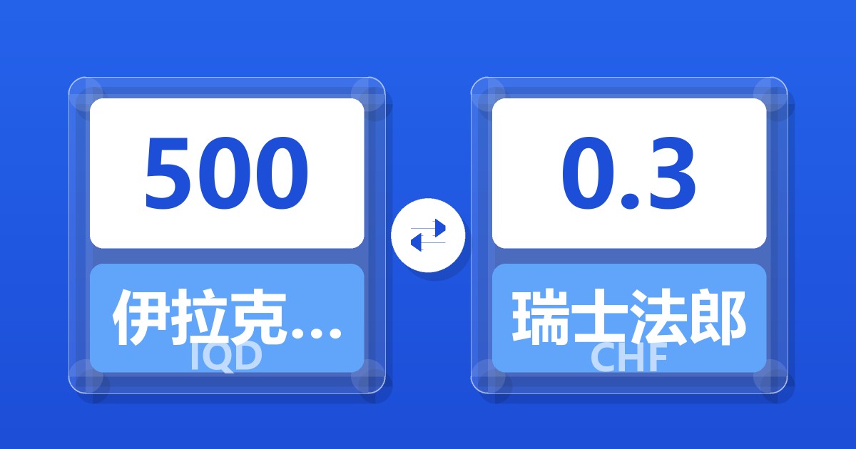 500伊拉克第纳尔兑瑞士法郎