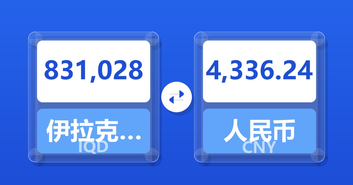 831,028伊拉克第纳尔兑人民币
