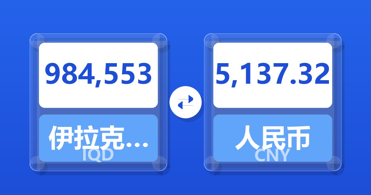 984,553伊拉克第纳尔兑人民币