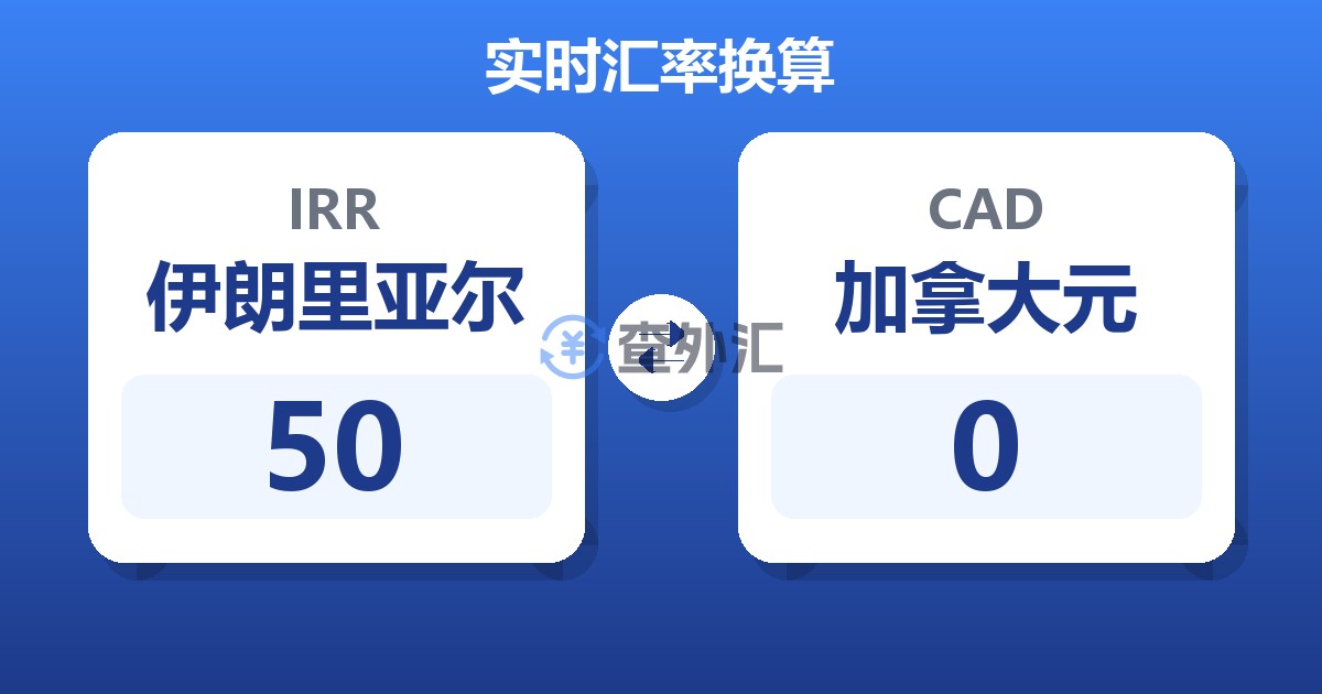 50伊朗里亚尔兑加拿大元