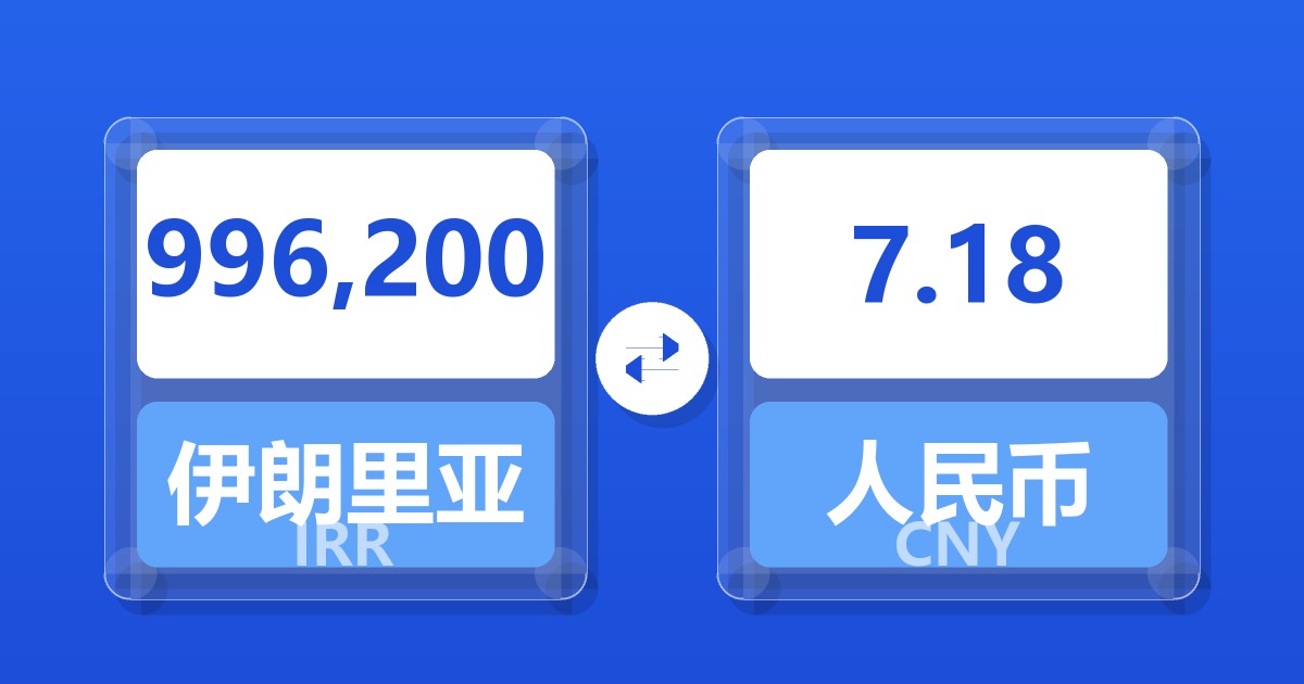 996,200伊朗里亚尔兑人民币