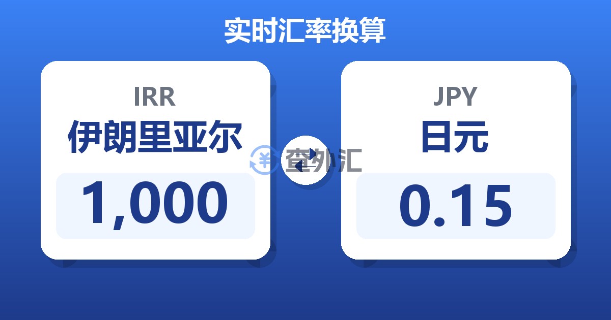 1,000伊朗里亚尔兑日元