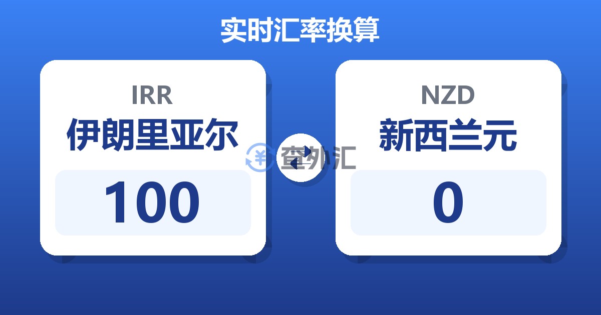 100伊朗里亚尔兑新西兰元