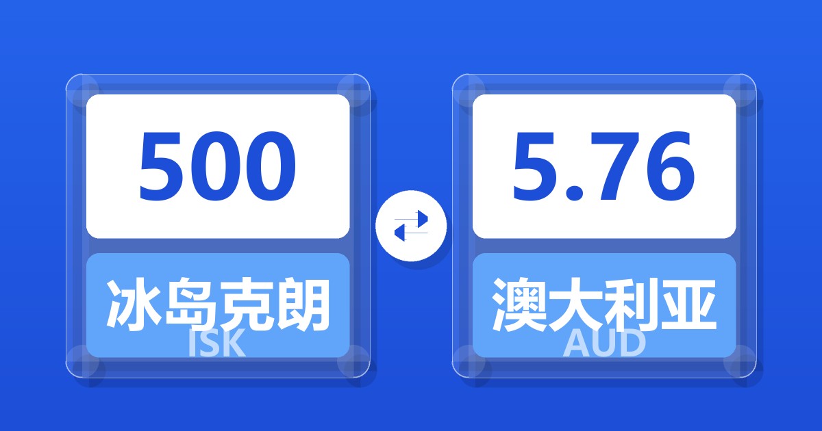 500冰岛克朗兑澳大利亚元