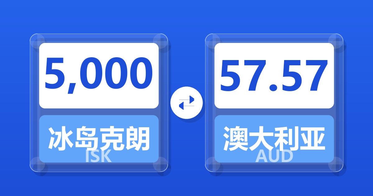 5,000冰岛克朗兑澳大利亚元