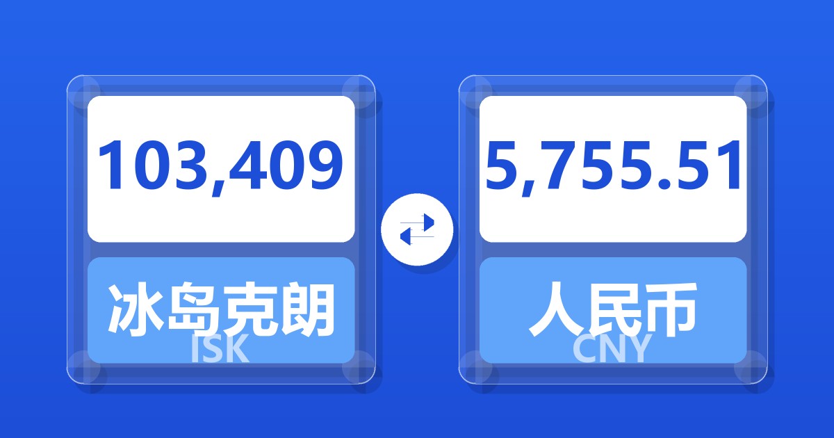 103,409冰岛克朗兑人民币