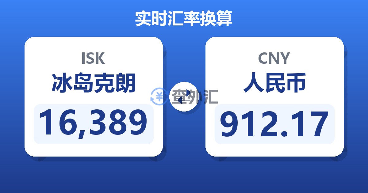16,389冰岛克朗兑人民币
