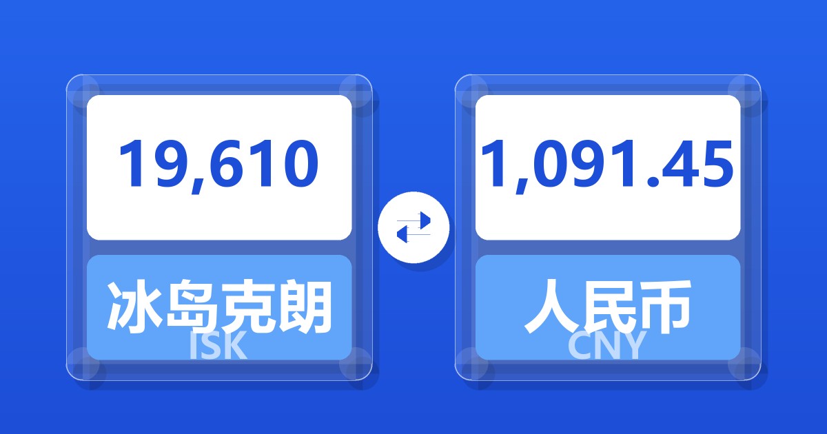 19,610冰岛克朗兑人民币