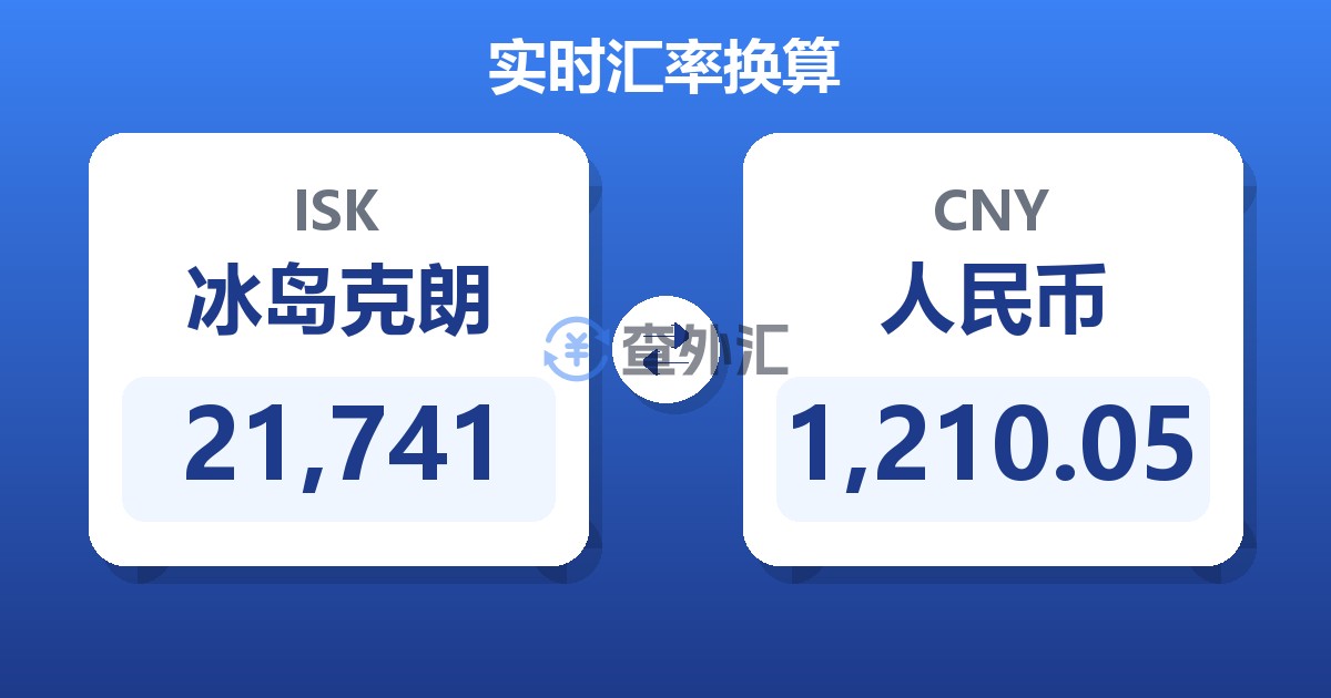 21,741冰岛克朗兑人民币