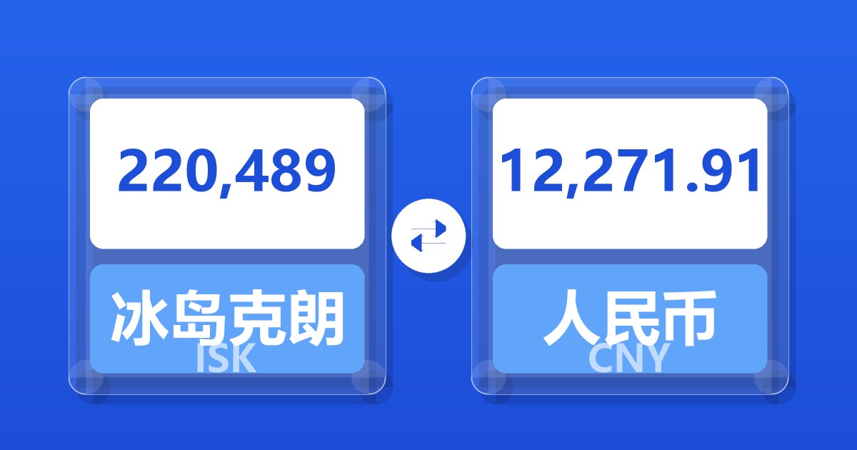 220,489冰岛克朗兑人民币