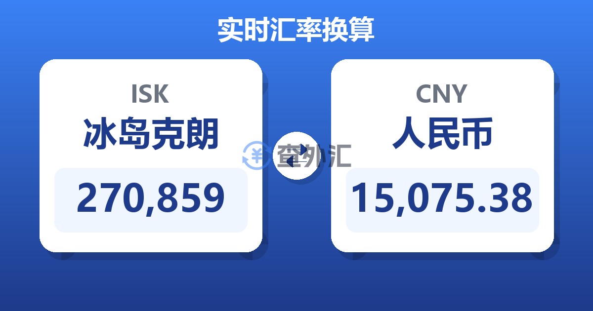 270,859冰岛克朗兑人民币
