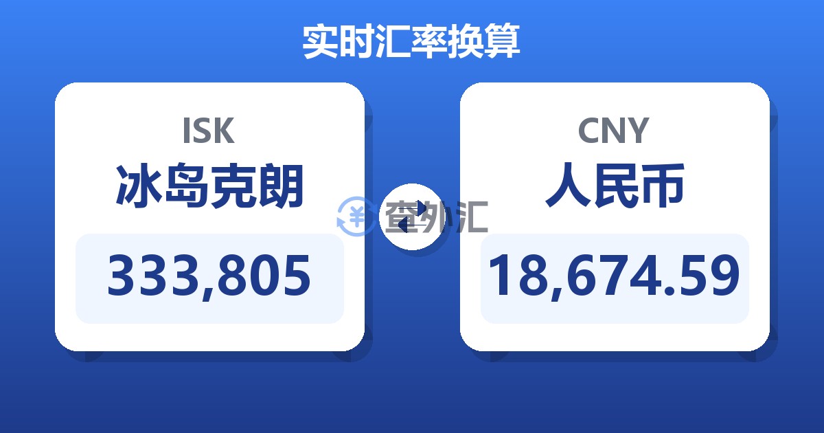 333,805冰岛克朗兑人民币
