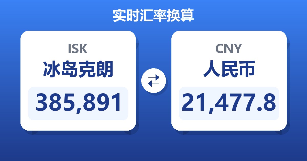 385,891冰岛克朗兑人民币