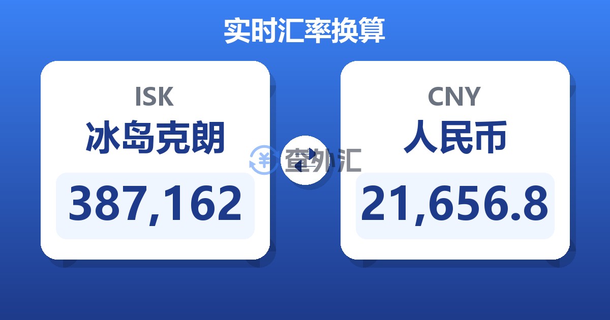 387,162冰岛克朗兑人民币