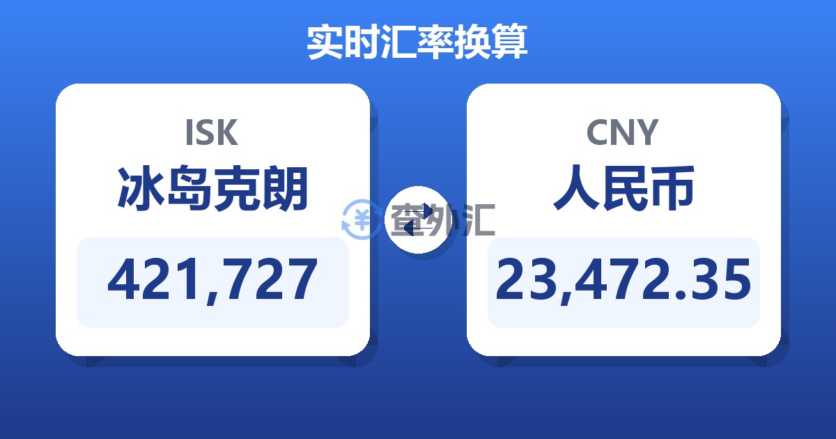 421,727冰岛克朗兑人民币