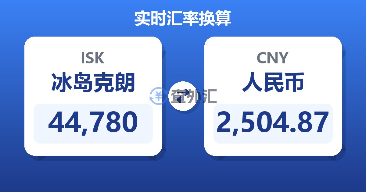 44,780冰岛克朗兑人民币