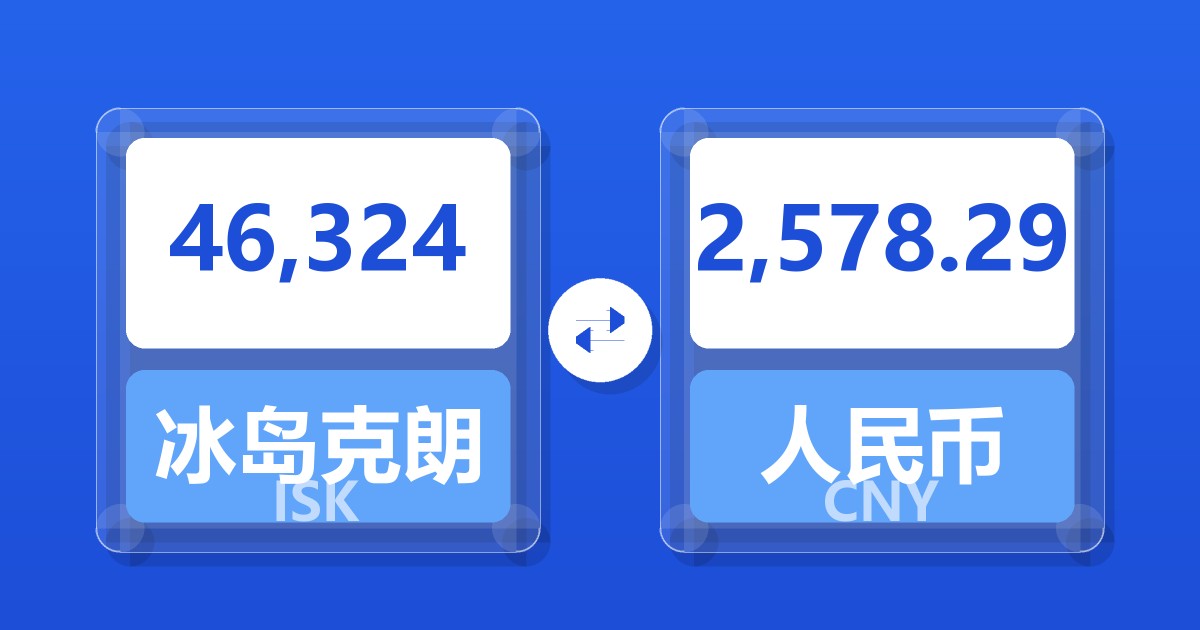46,324冰岛克朗兑人民币