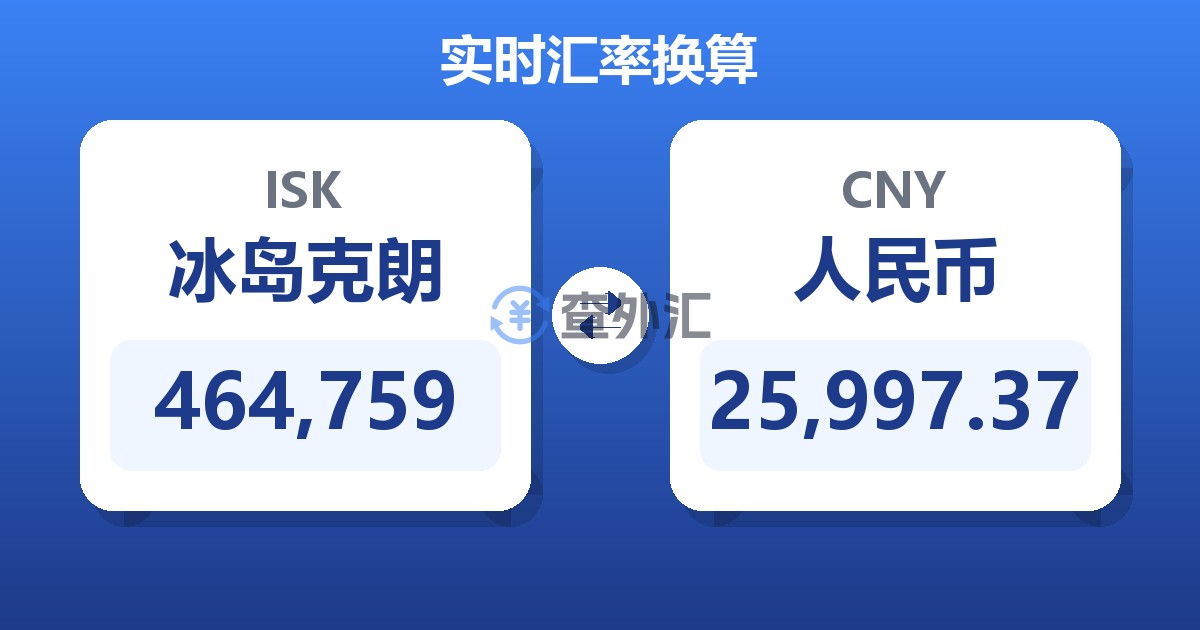464,759冰岛克朗兑人民币