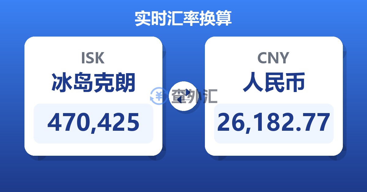 470,425冰岛克朗兑人民币
