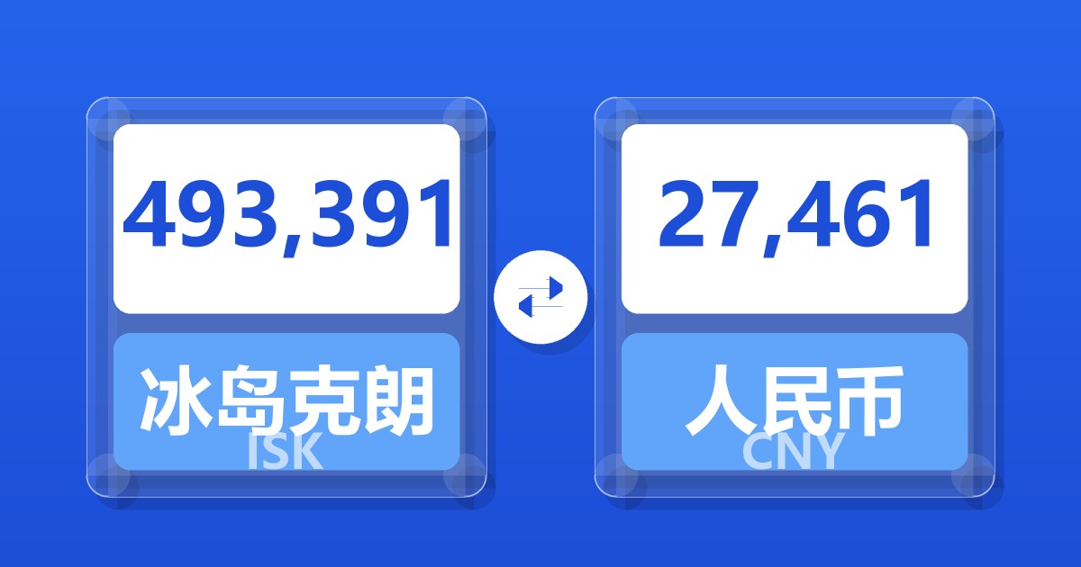 493,391冰岛克朗兑人民币