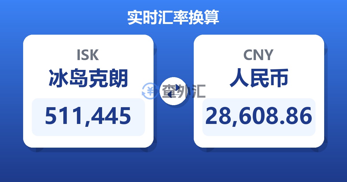 511,445冰岛克朗兑人民币