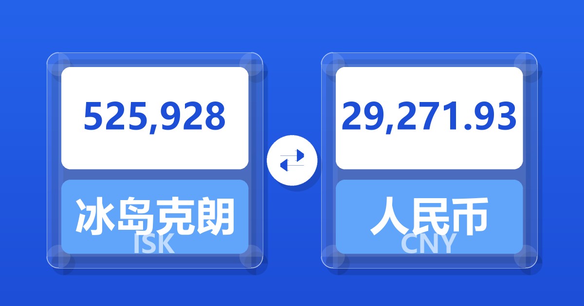 525,928冰岛克朗兑人民币