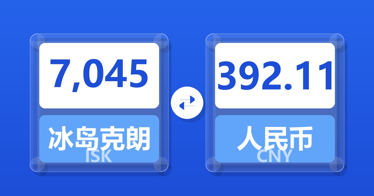 7,045冰岛克朗兑人民币