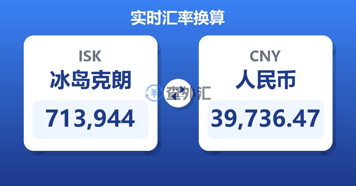 713,944冰岛克朗兑人民币