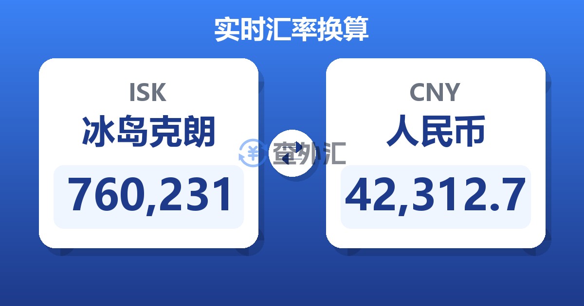 760,231冰岛克朗兑人民币